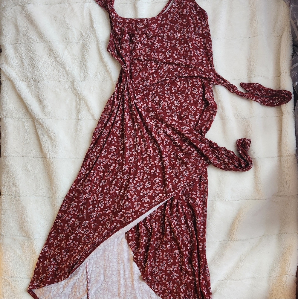 Joe Fresh Red & White High Low Floral Dress – Size Small - Picture 4 of 6